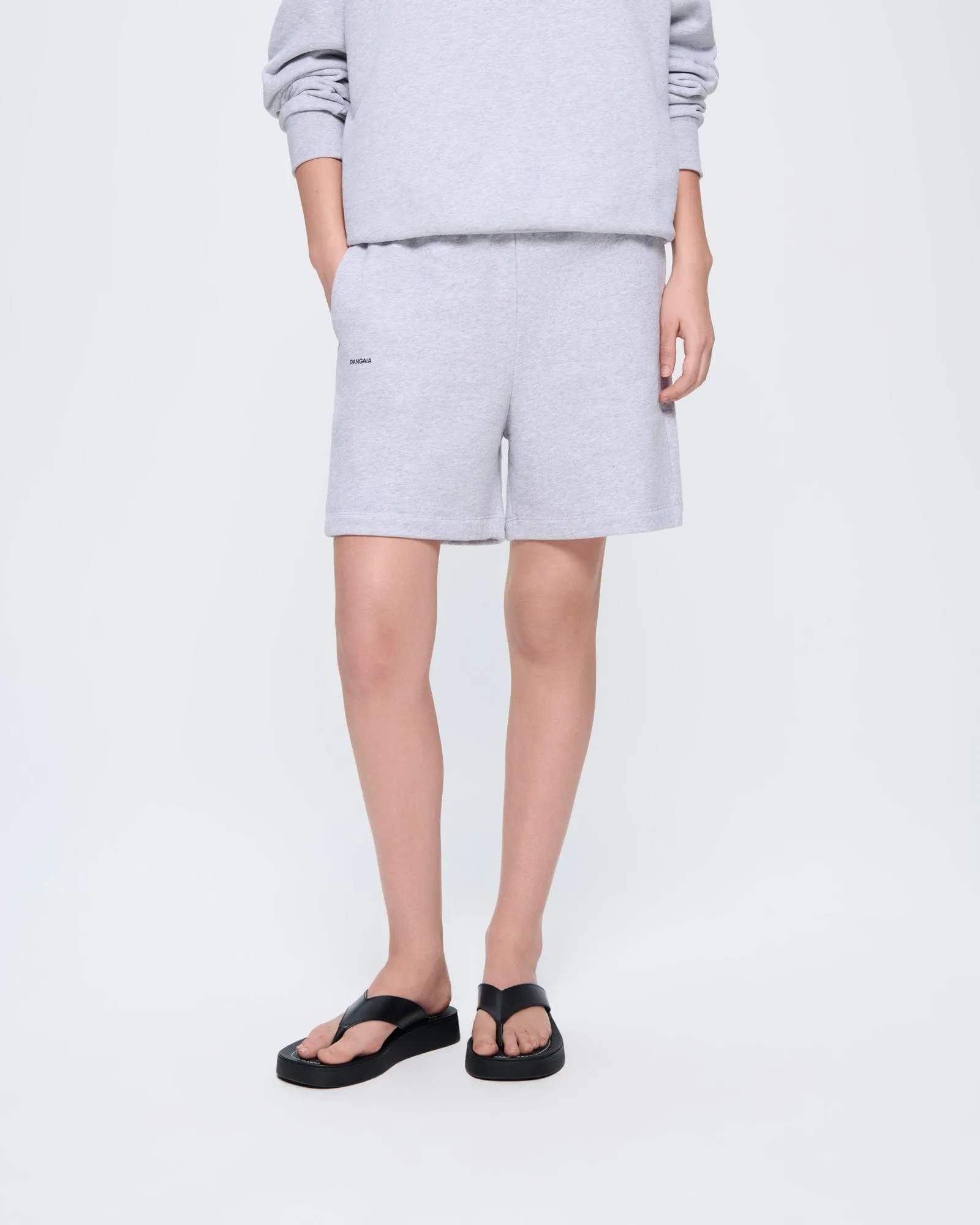 Womens 365 Midweight Mid Length Shorts—grey marl sold by Pangaia product image thumbnail 4