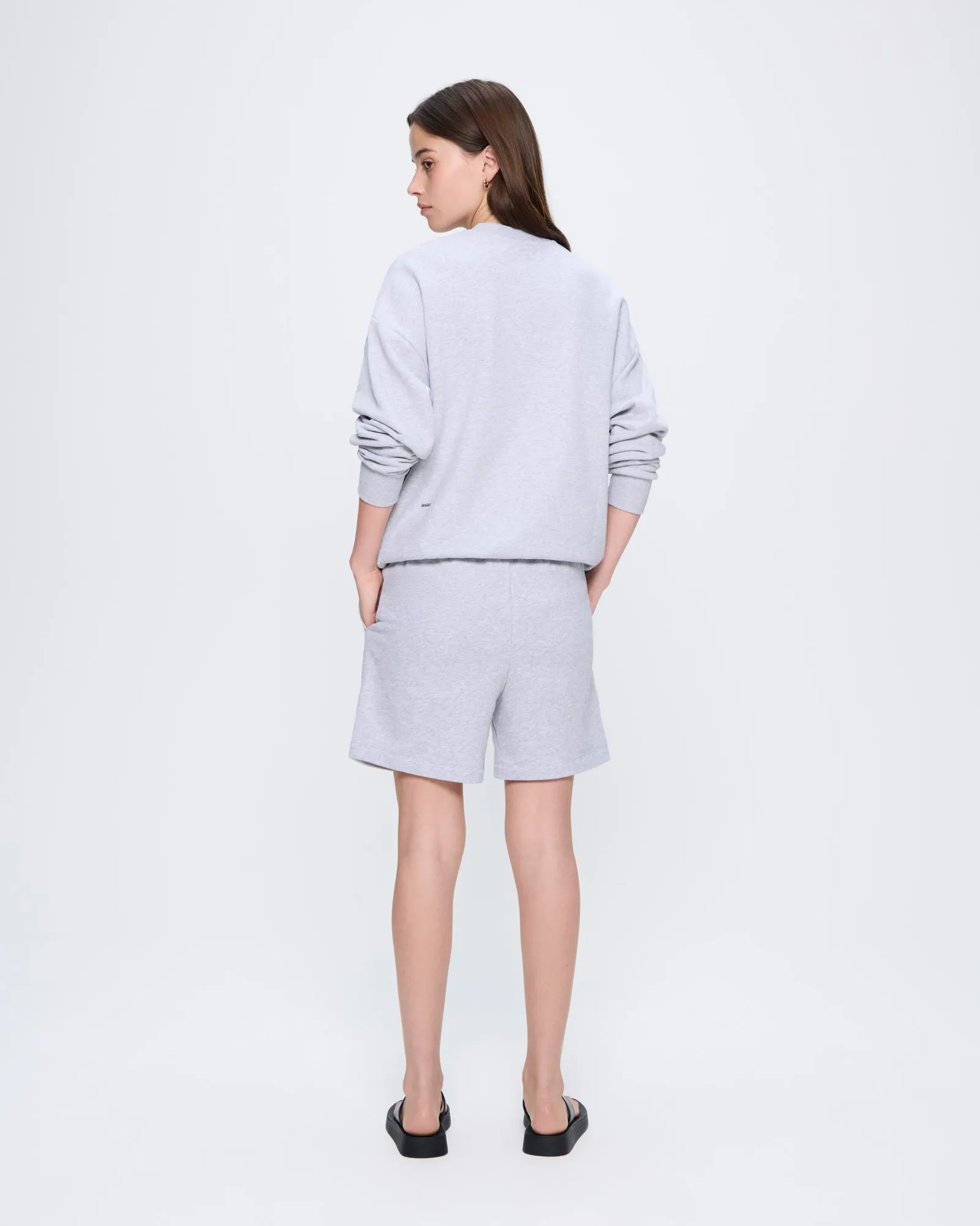 Womens 365 Midweight Mid Length Shorts—grey marl sold by Pangaia product image thumbnail 5