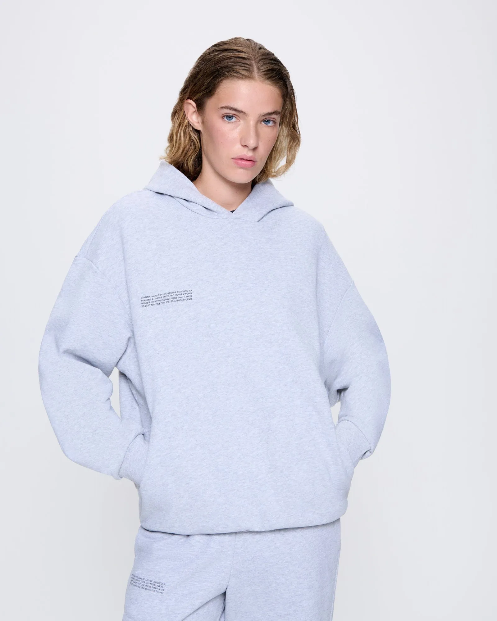 Womens 365 Midweight Hoodie—grey marl sold by Pangaia