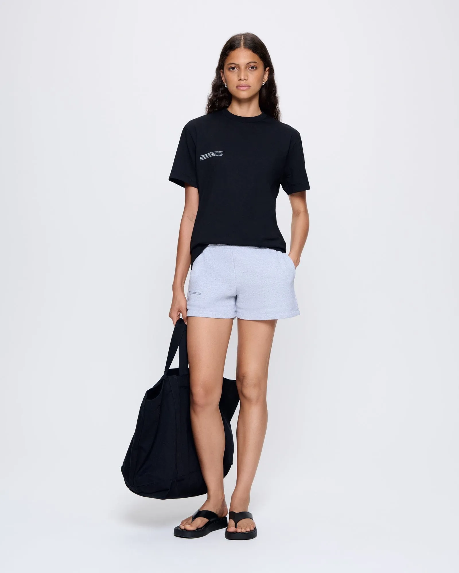 Womens 365 Midweight Shorts—grey marl sold by Pangaia