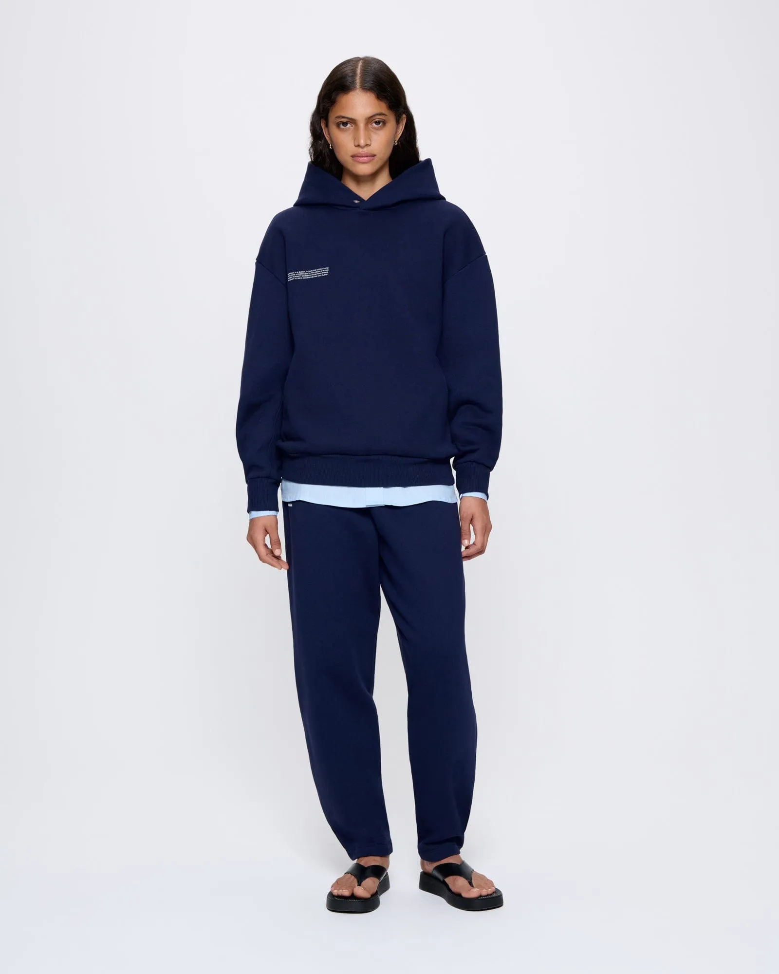 Archive Womens DNA Barrel-Leg Track Pants—navy sold by Pangaia