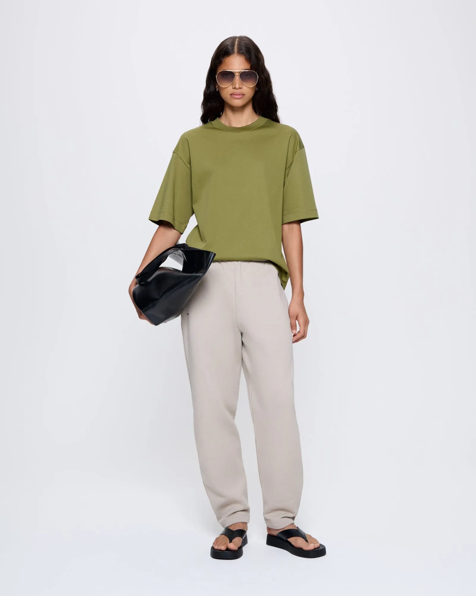 Womens DNA Barrel-Leg Track Pants—stone sold by Pangaia