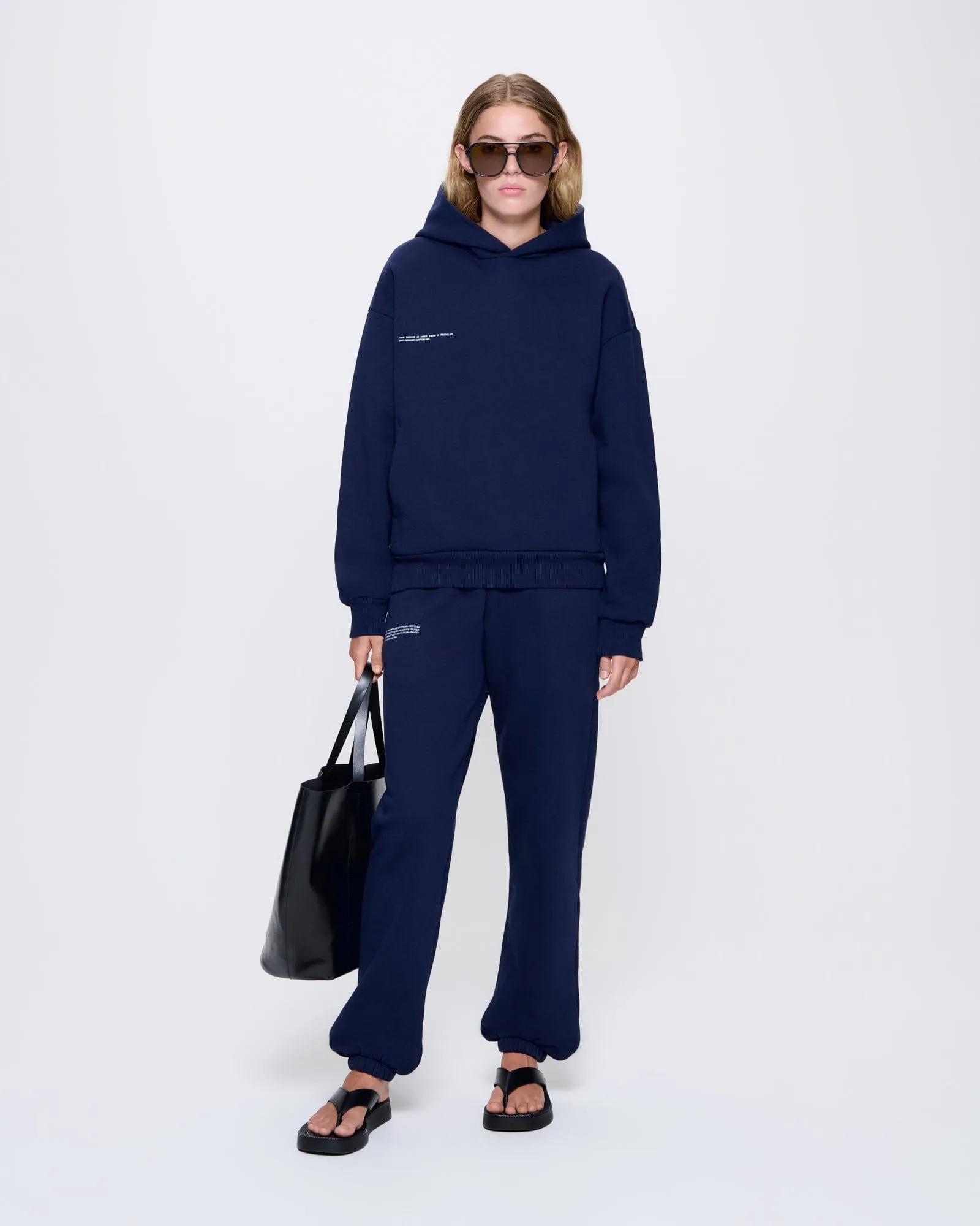 Womens 365 Heavyweight Hoodie—navy sold by Pangaia product image thumbnail 4