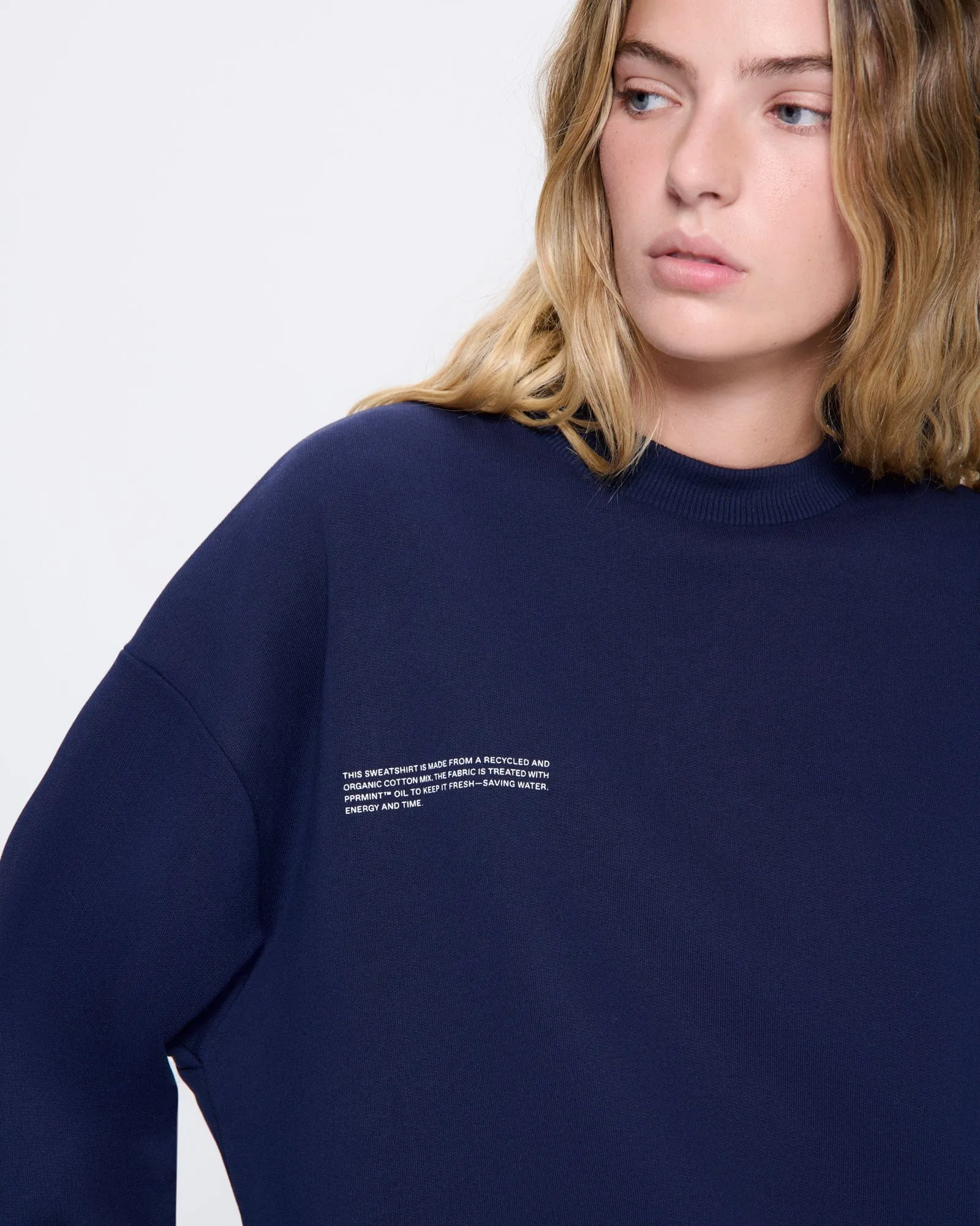 Womens 365 Heavyweight Sweatshirt—navy sold by Pangaia product image thumbnail 4