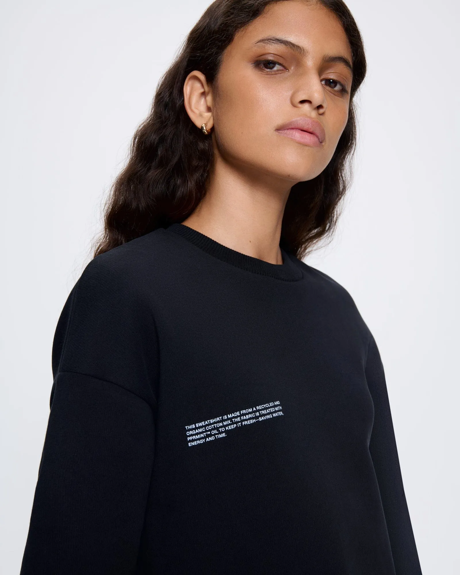 Womens 365 Heavyweight Sweatshirt—black sold by Pangaia product image thumbnail 4