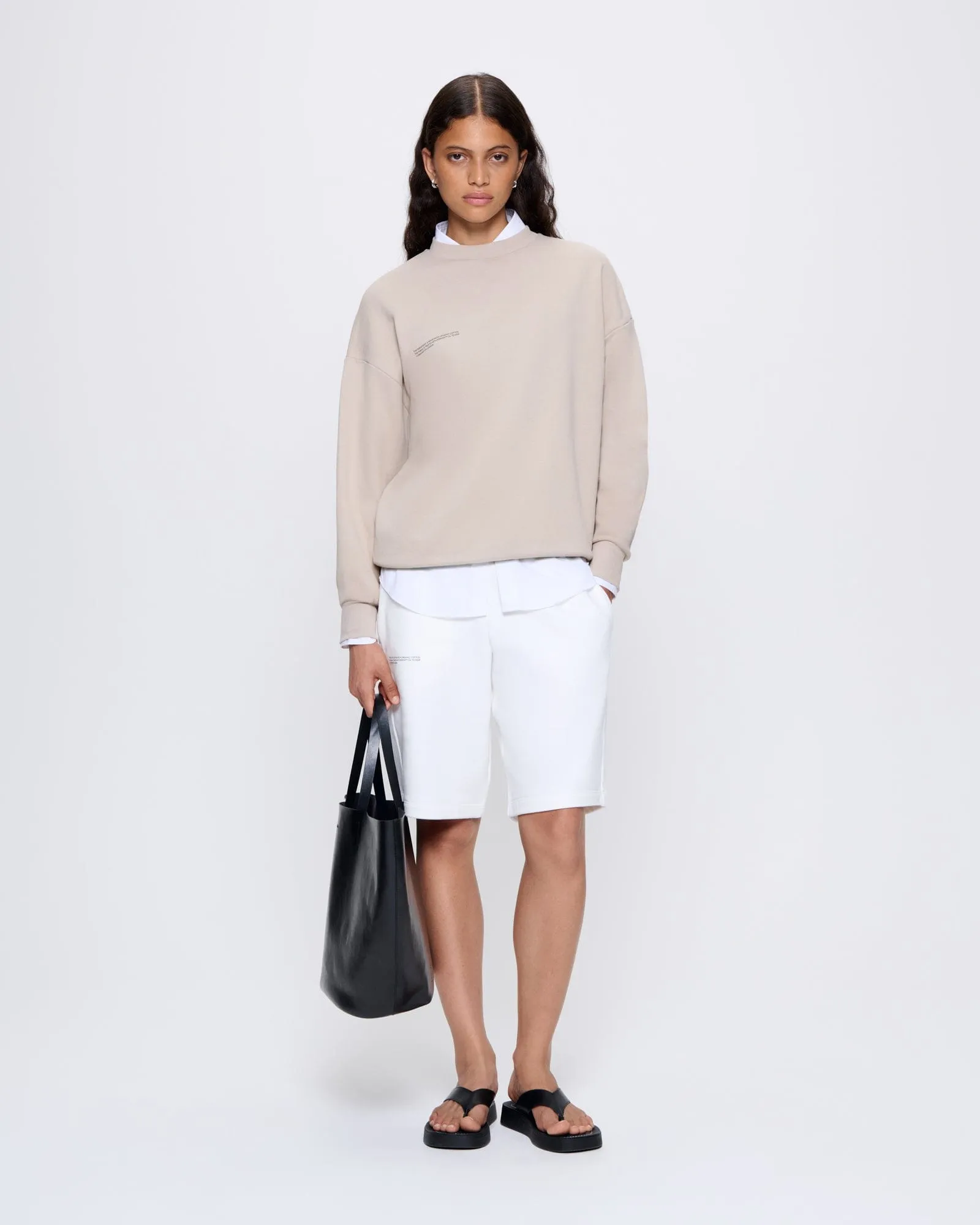 Womens 365 Midweight Sweatshirt—stone sold by Pangaia product image thumbnail 3