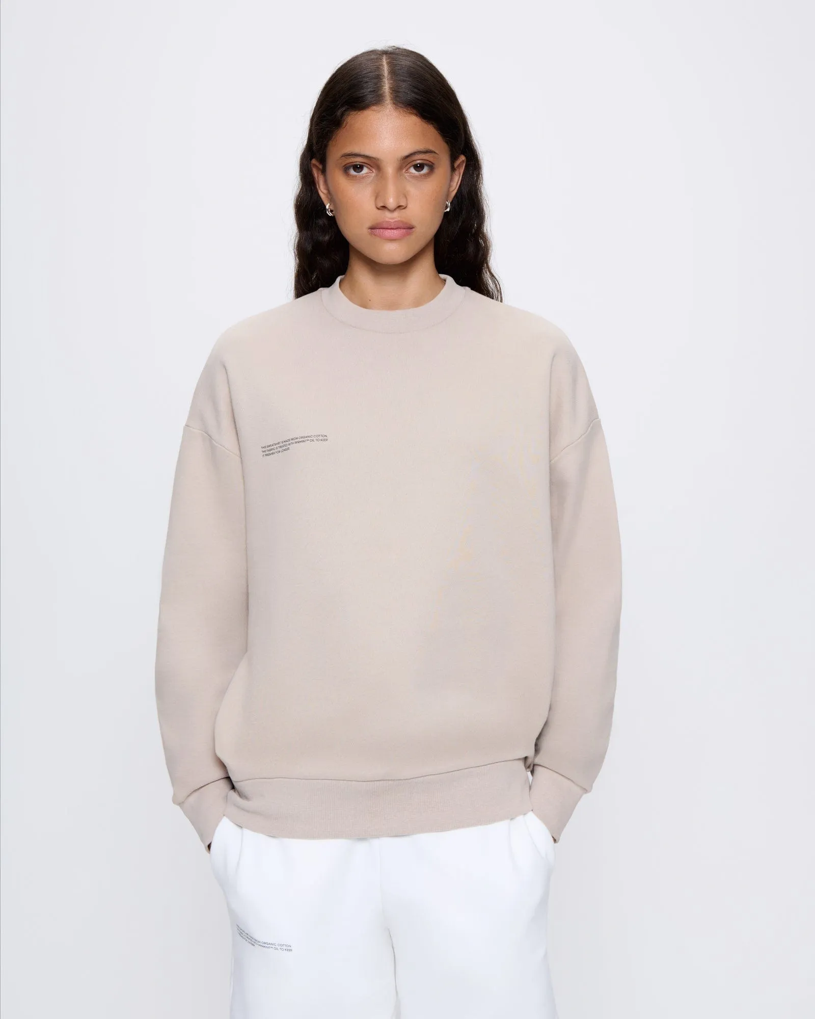 Womens 365 Midweight Sweatshirt—stone sold by Pangaia