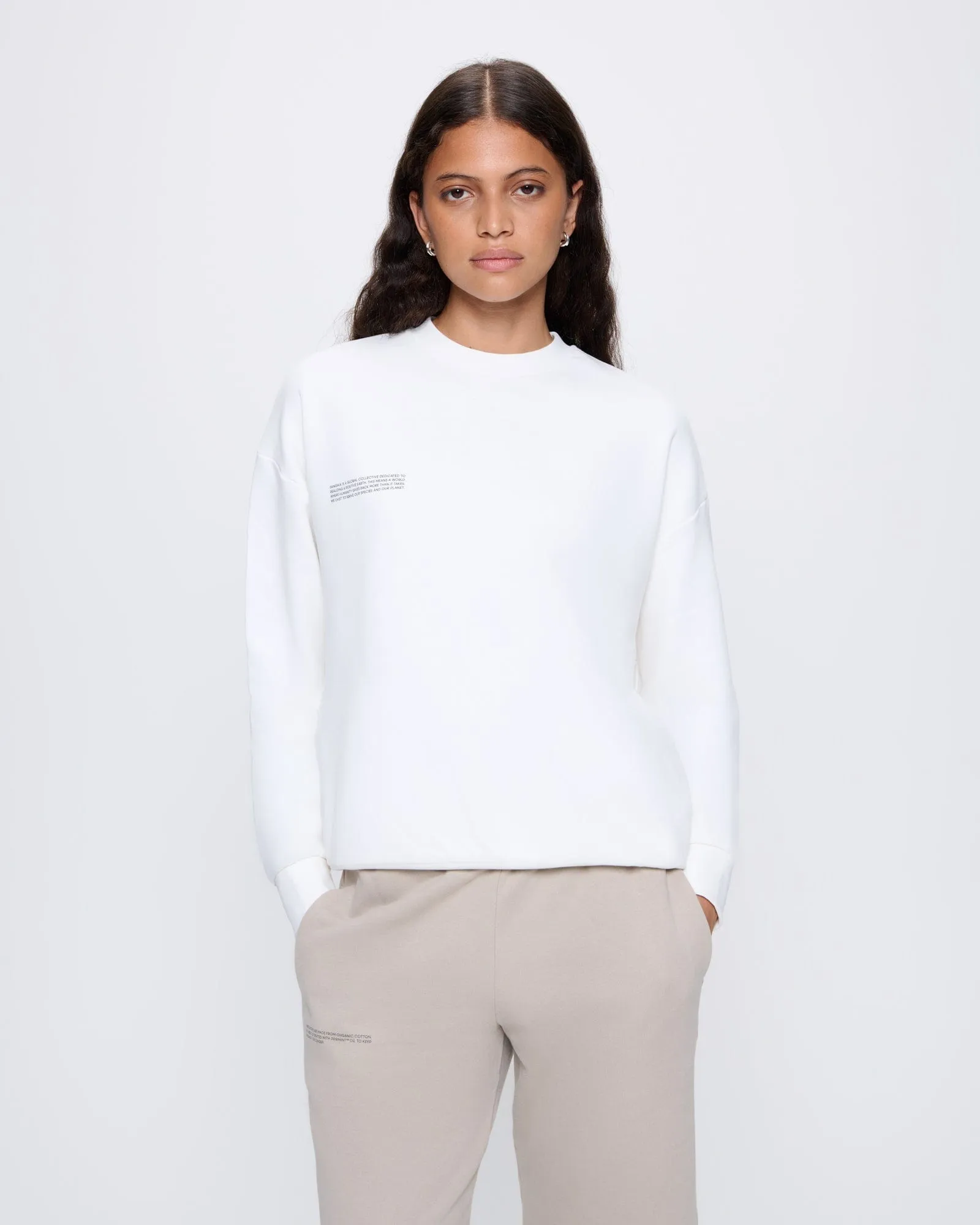 Womens 365 Midweight Sweatshirt—off-white sold by Pangaia