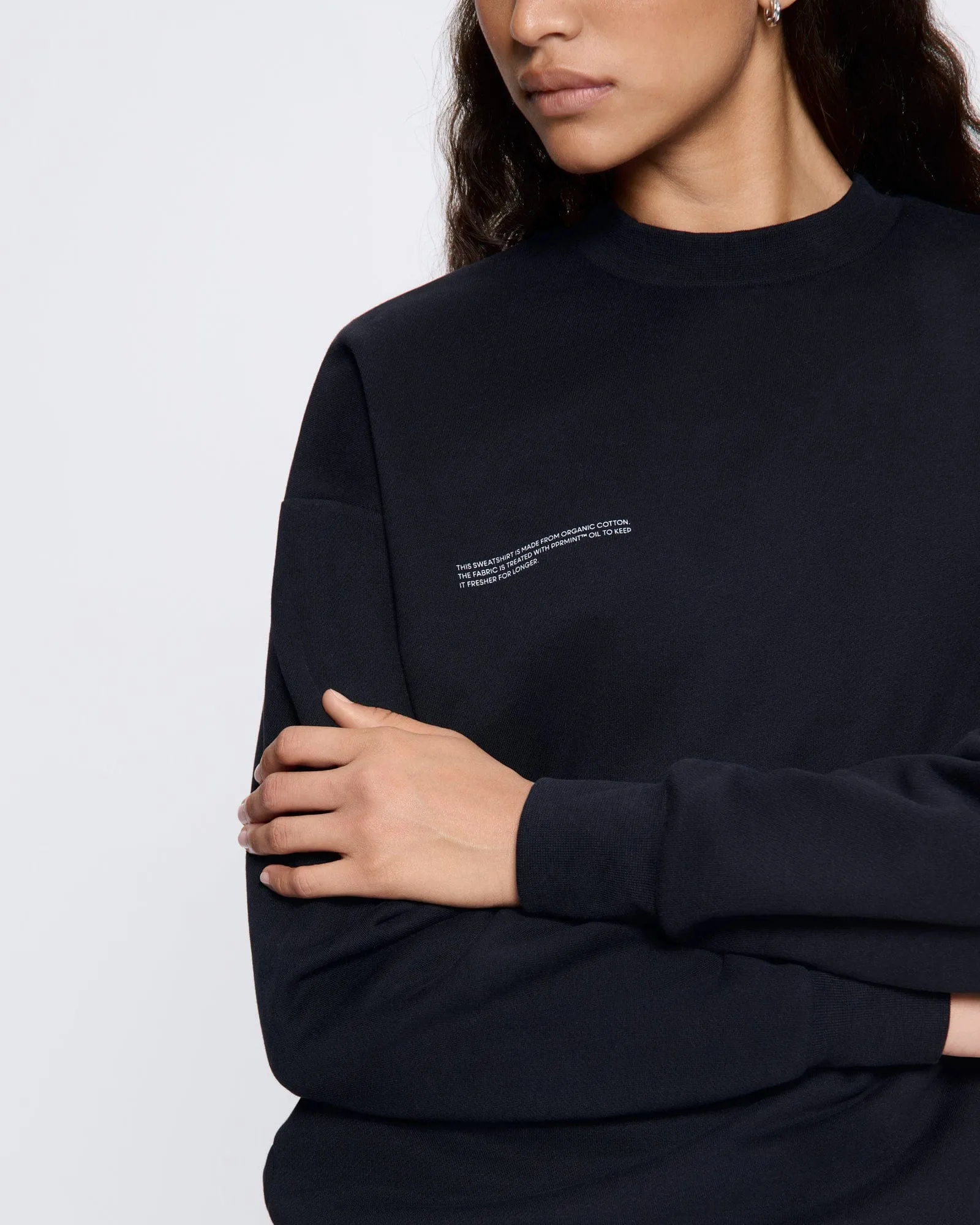 Womens 365 Midweight Sweatshirt—black sold by Pangaia product image thumbnail 4