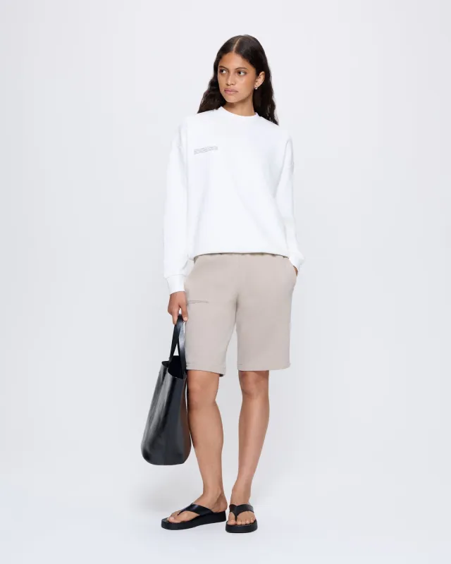 Womens 365 Midweight Long Shorts—stone sold by Pangaia