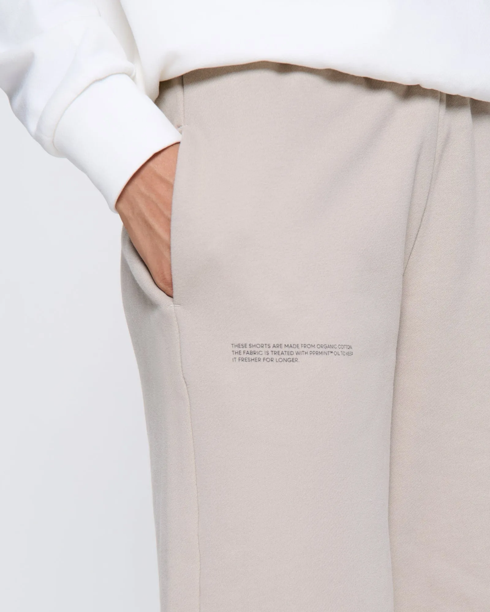 Womens 365 Midweight Long Shorts—stone sold by Pangaia product image thumbnail 4