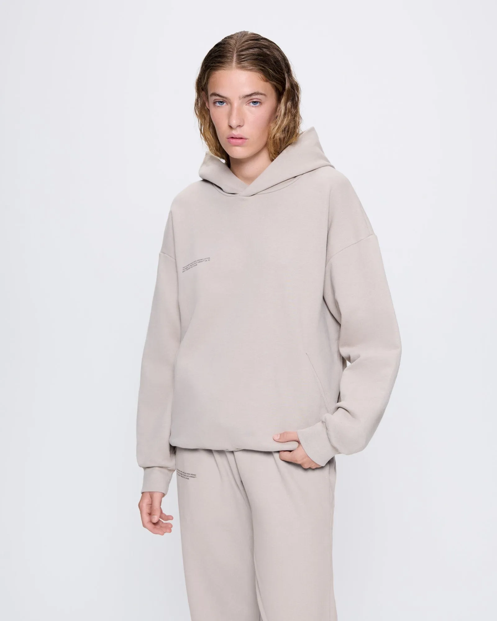 Womens 365 Midweight Hoodie—stone sold by Pangaia