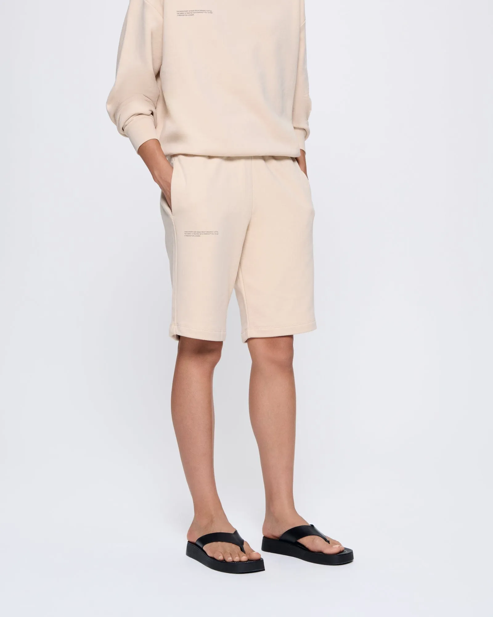 Womens 365 Midweight Long Shorts—sand sold by Pangaia product image thumbnail 3