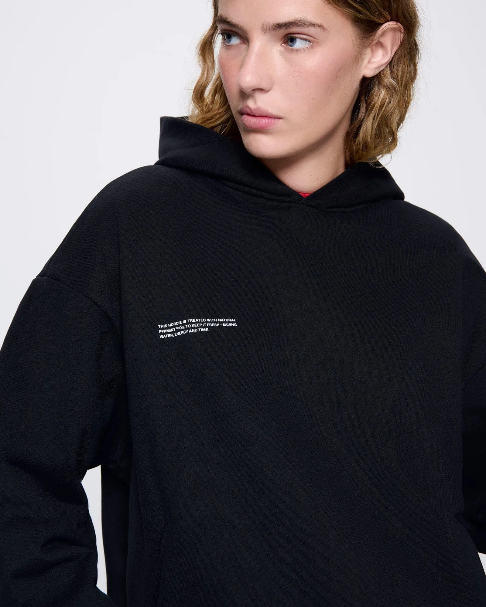 Womens 365 Midweight Hoodie—black sold by Pangaia product image thumbnail 4