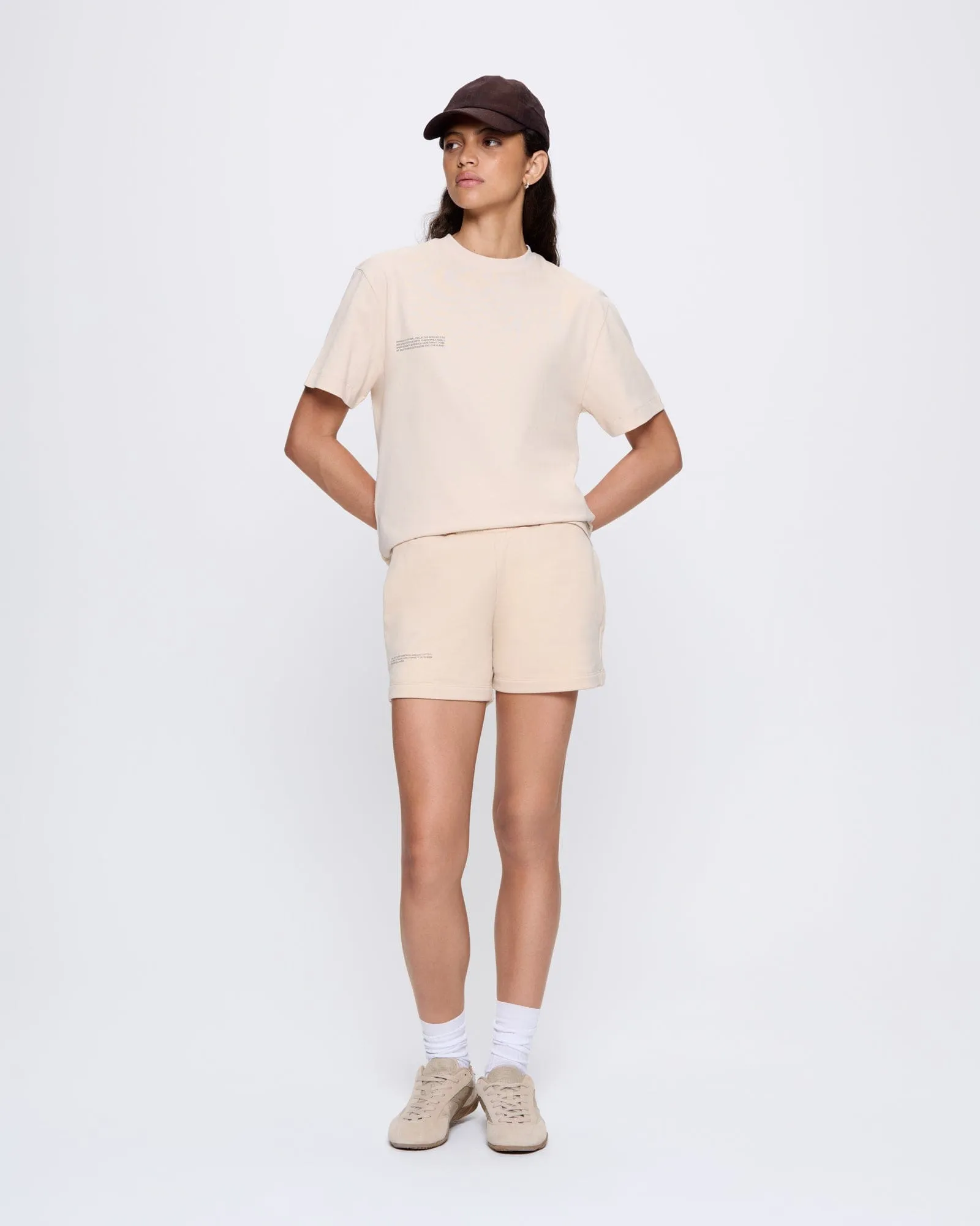 Womens 365 Midweight Shorts—sand sold by Pangaia