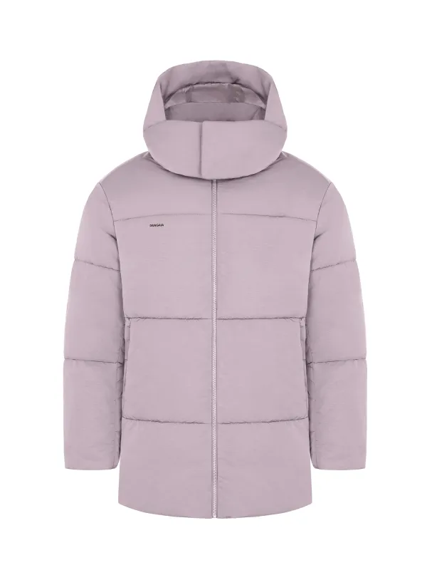 Archive Mens DNA Flower-Warmth Long Puffer—raisin purple sold by Pangaia