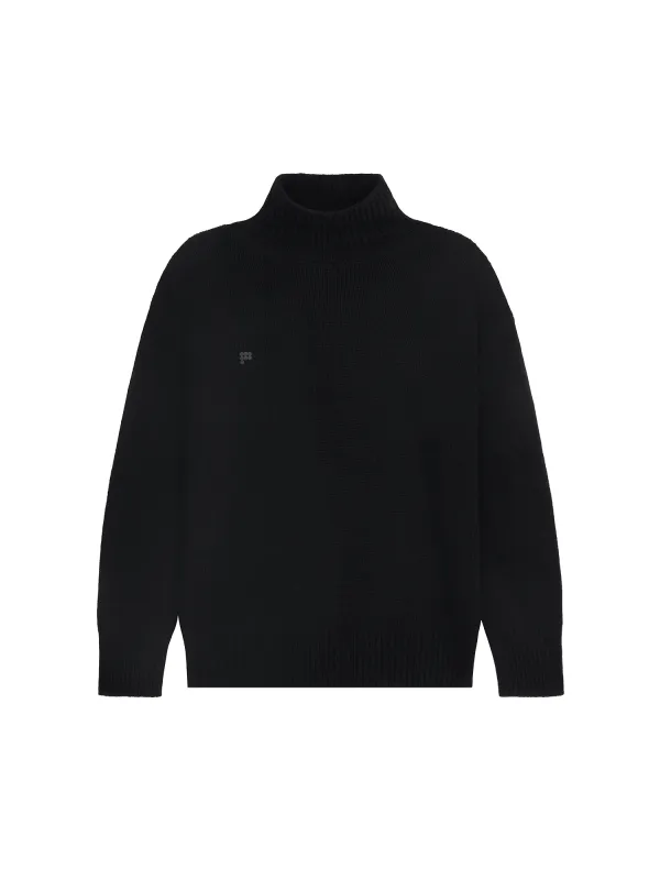 Men's Recycled Cashmere Turtleneck Sweater—black sold by Pangaia
