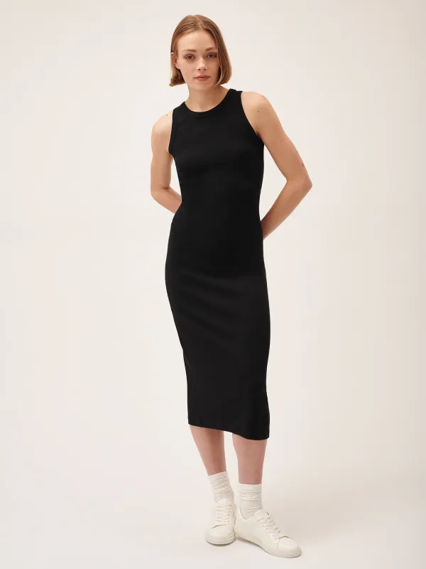 Womens 365 Lightweight Rib Tank Dress—black sold by Pangaia
