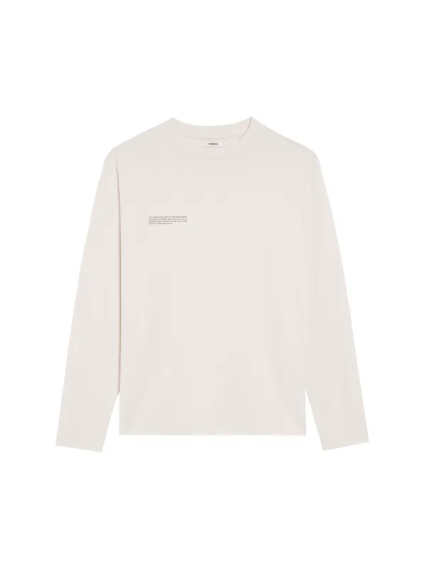 Mens In Conversion Cotton Long Sleeve T-shirt—cotton white made by Pangaia