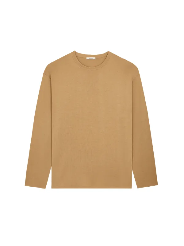 Archive Mens Regenerative Merino Wool Sweater—camel sold by Pangaia