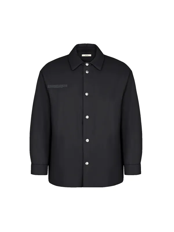 Mens Flower-Warmth Padded Overshirt—Black sold by Pangaia