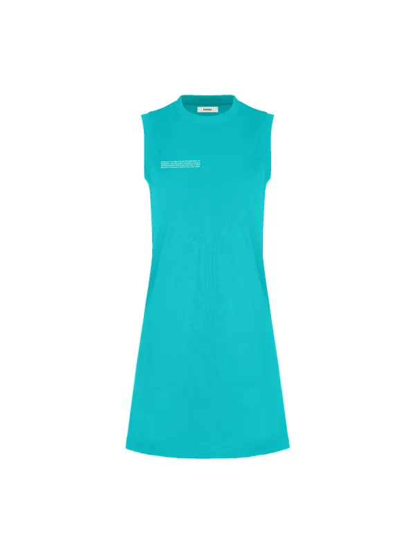 Archive Womens 365 Midweight Short Dress—Ocean Turquoise made by Pangaia
