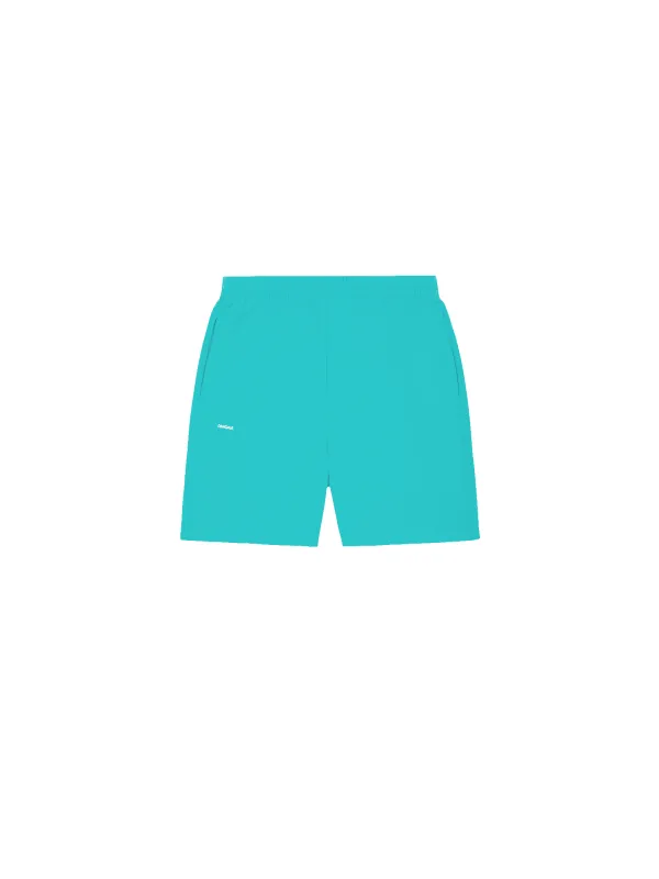 Mens 365 Midweight Mid Length Shorts—Ocean Turquoise sold by Pangaia