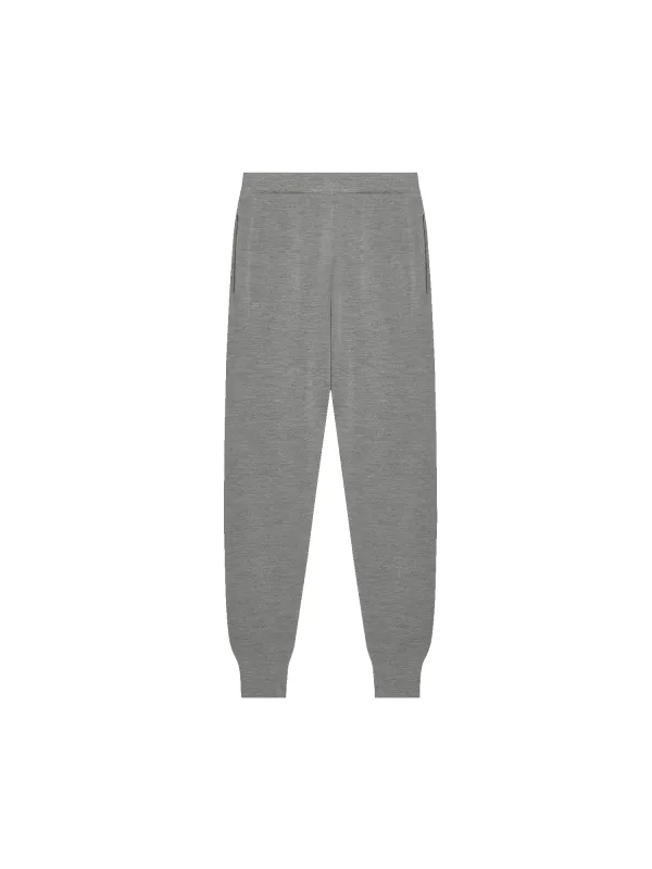 Mens Regenerative Merino Wool Track Pants—grey marl sold by Pangaia