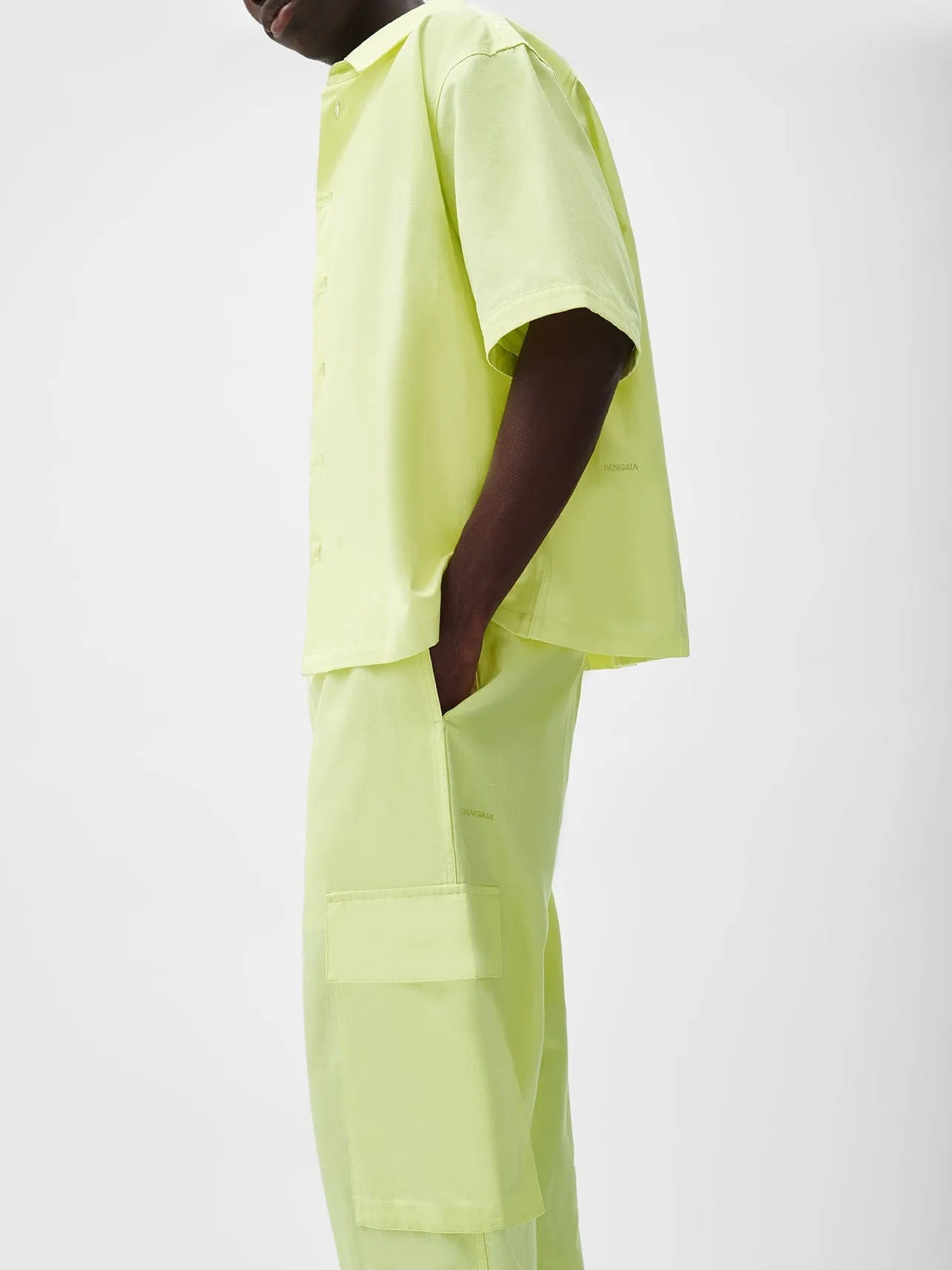 Mens Organic Cotton Linen Cargo Pants—andes green sold by Pangaia product image thumbnail 4