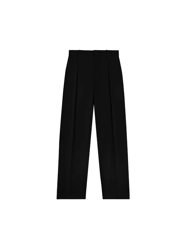 Men's Organic Cotton Tailored Trousers—black made by Pangaia
