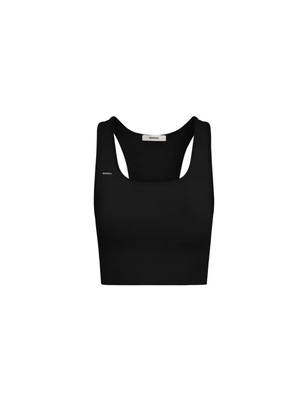 Womens Plant-Stretch Longline Sports Bra—black sold by Pangaia