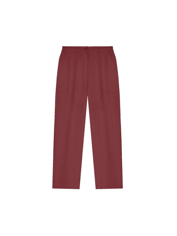 Womens DNA Linen Trousers—garnet red sold by Pangaia