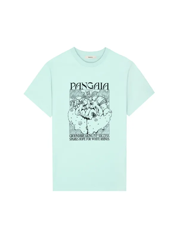 Archive Mens White Rhino Hope T-Shirt—reflect blue sold by Pangaia