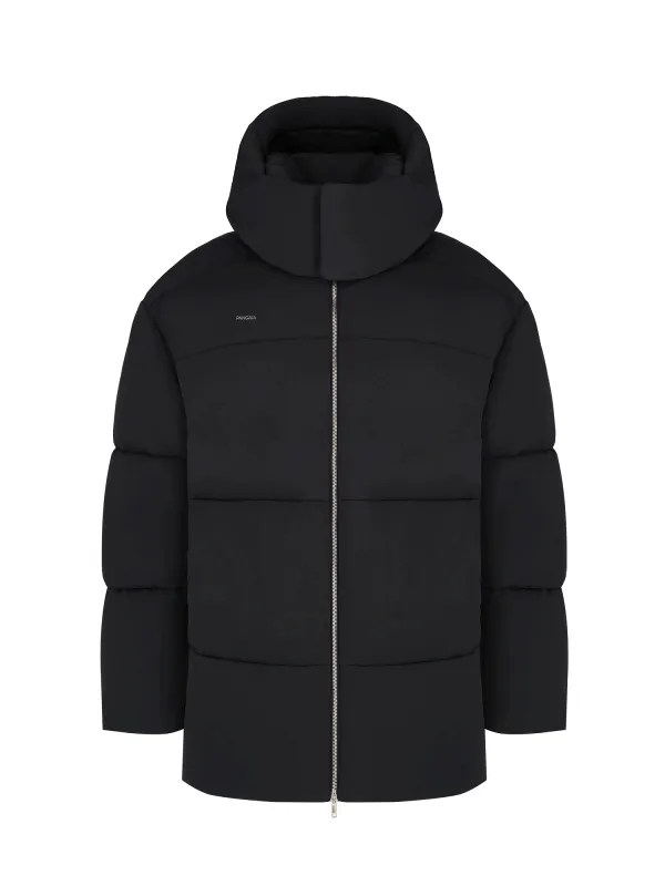 Women's DNA Flower-Warmth Long Puffer—black sold by Pangaia