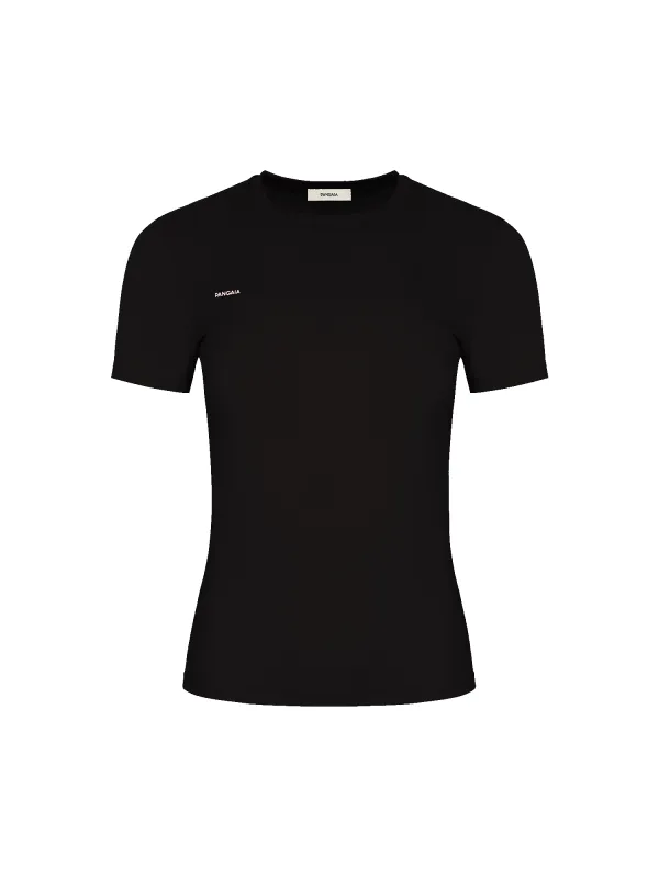 Archive Womens 365 Cotton-Stretch T-shirt—Black made by Pangaia