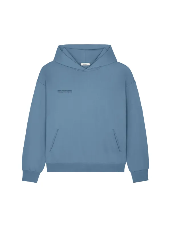 Archive Mens 365 Midweight Hoodie—indigo blue sold by Pangaia