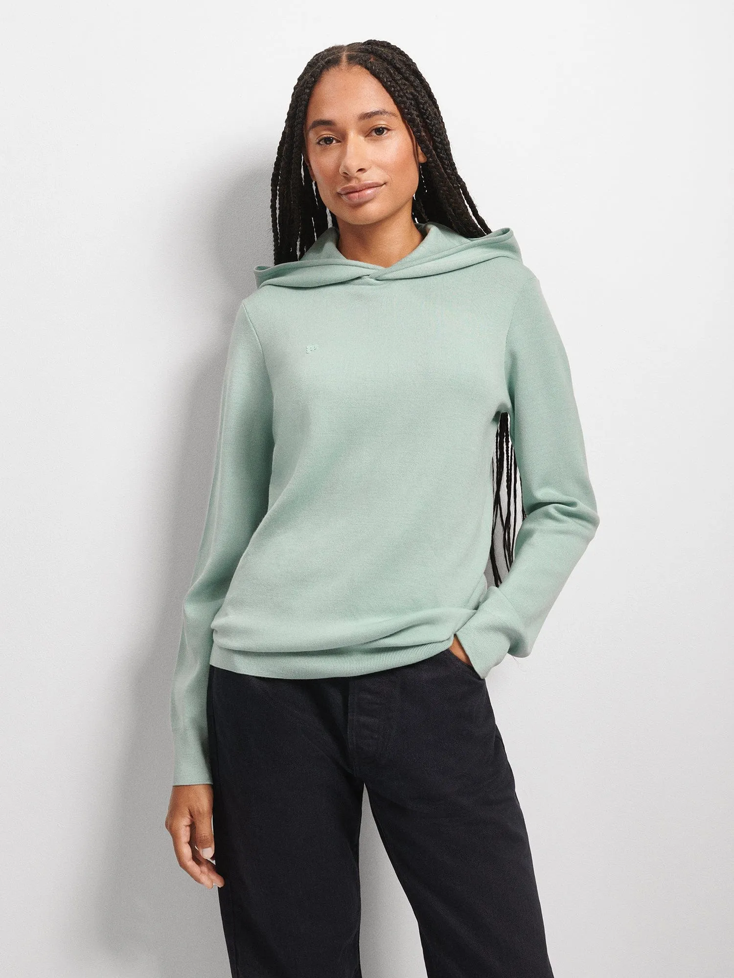 Archive Womens Regenerative Merino Wool Hoodie—eucalyptus blue sold by Pangaia product image thumbnail 2