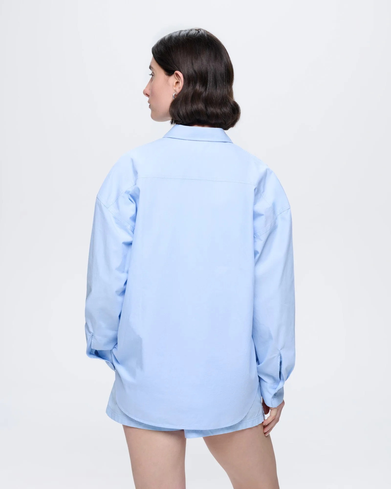 Womens Cotton Poplin Overshirt—Wildflower Blue sold by Pangaia product image thumbnail 5