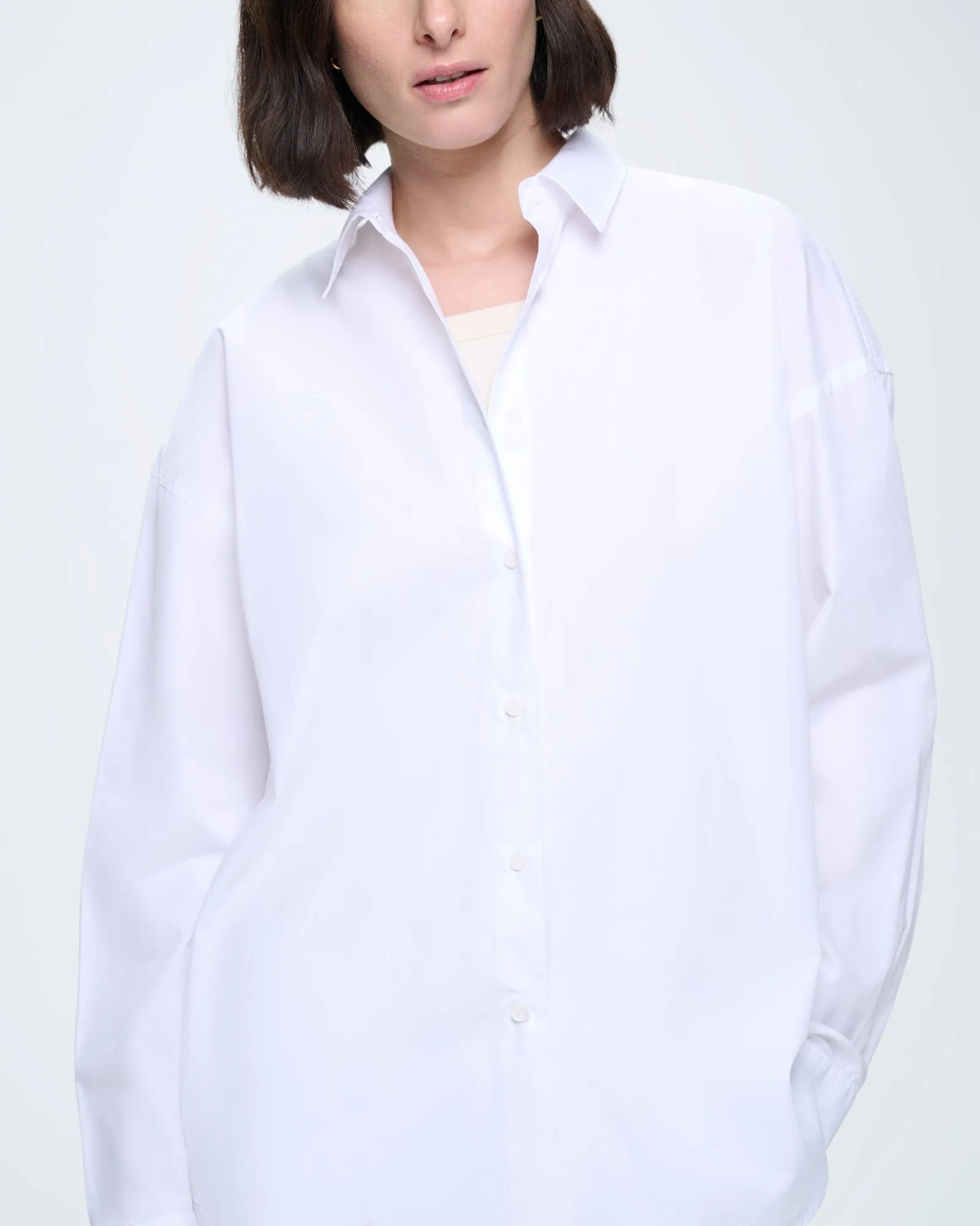 Womens Cotton Poplin Overshirt—Off-White sold by Pangaia product image thumbnail 4