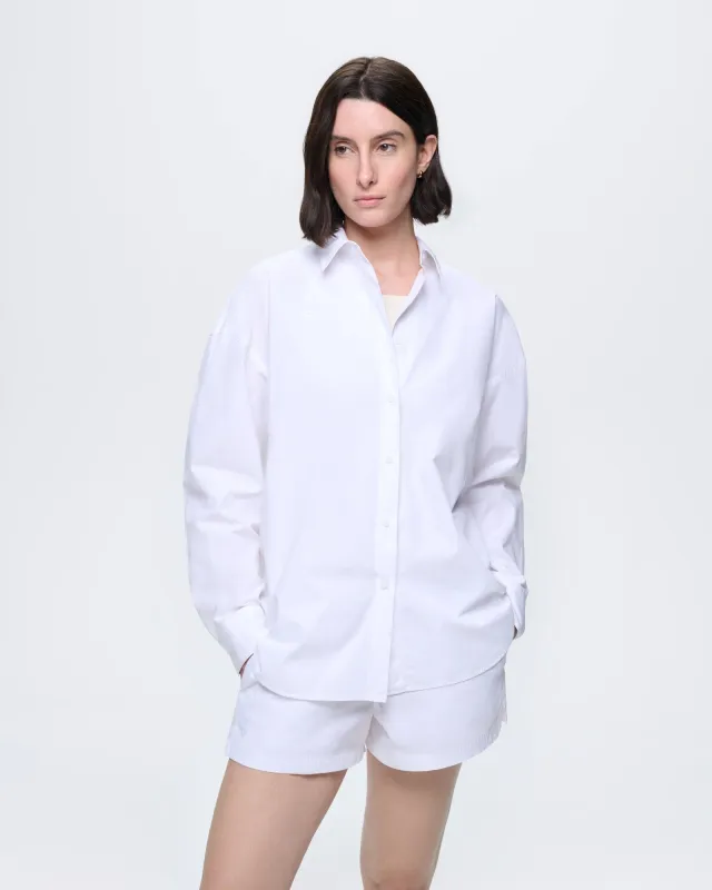 Womens Cotton Poplin Overshirt—Off-White made by Pangaia