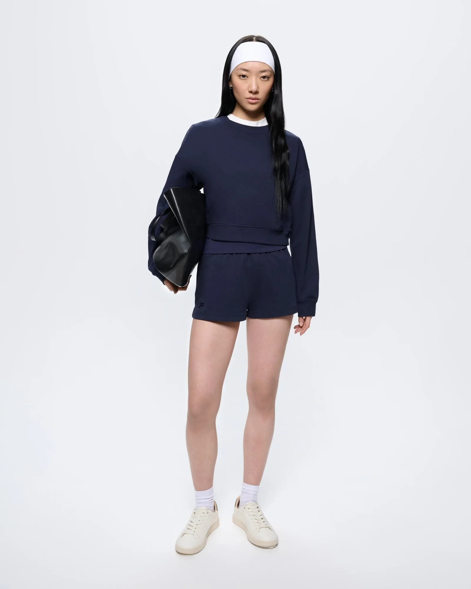 Womens Cropped Sweatshirt—Midnight Navy sold by Pangaia product image thumbnail 3
