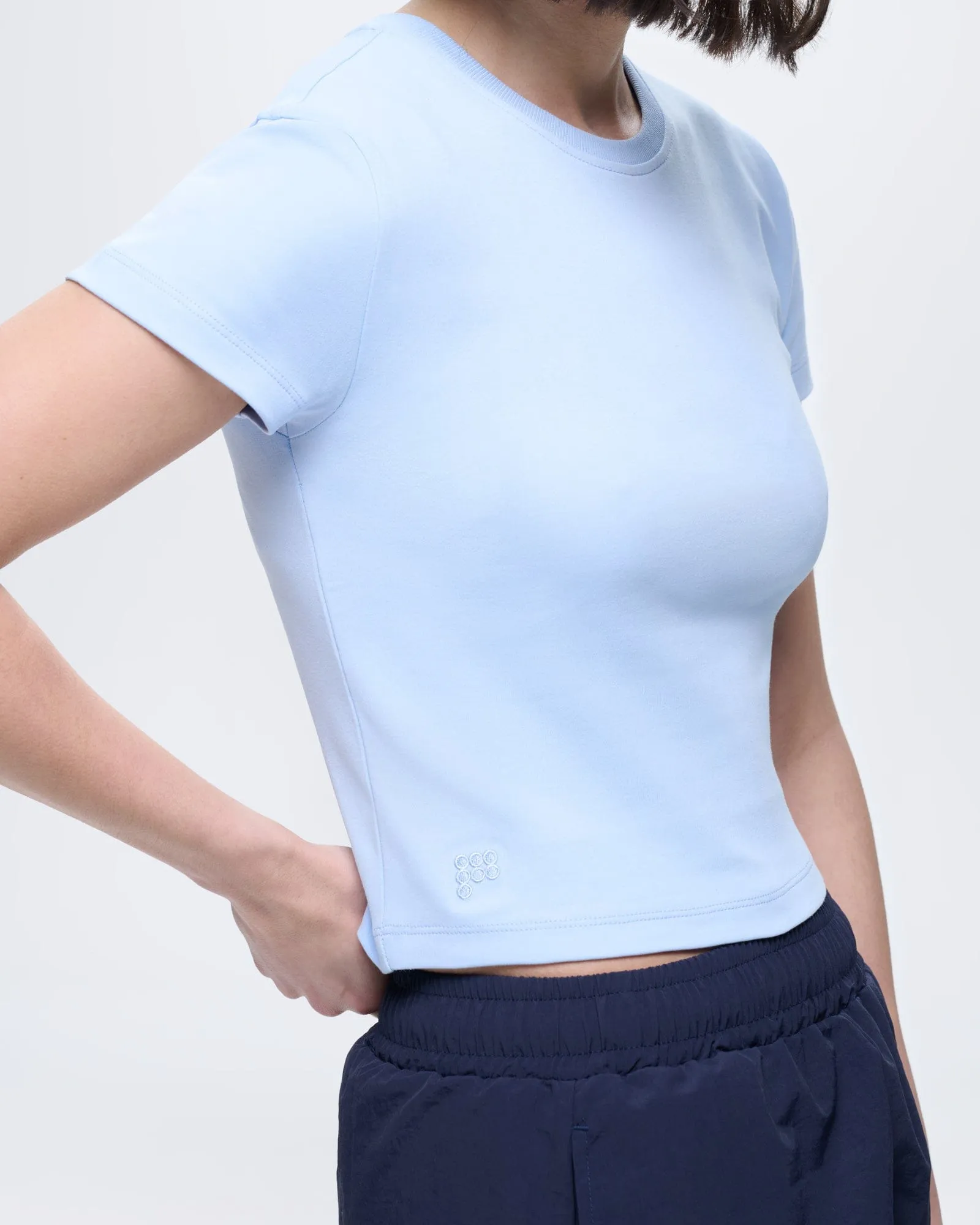 Womens Cropped T-Shirt—Wildflower Blue sold by Pangaia product image thumbnail 4
