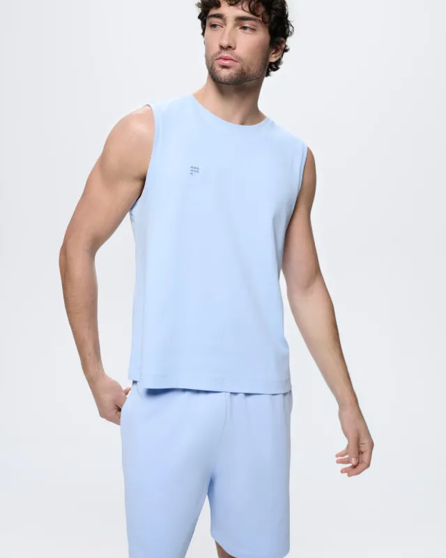 Mens Sleeveless T-Shirt—Wildflower Blue made by Pangaia