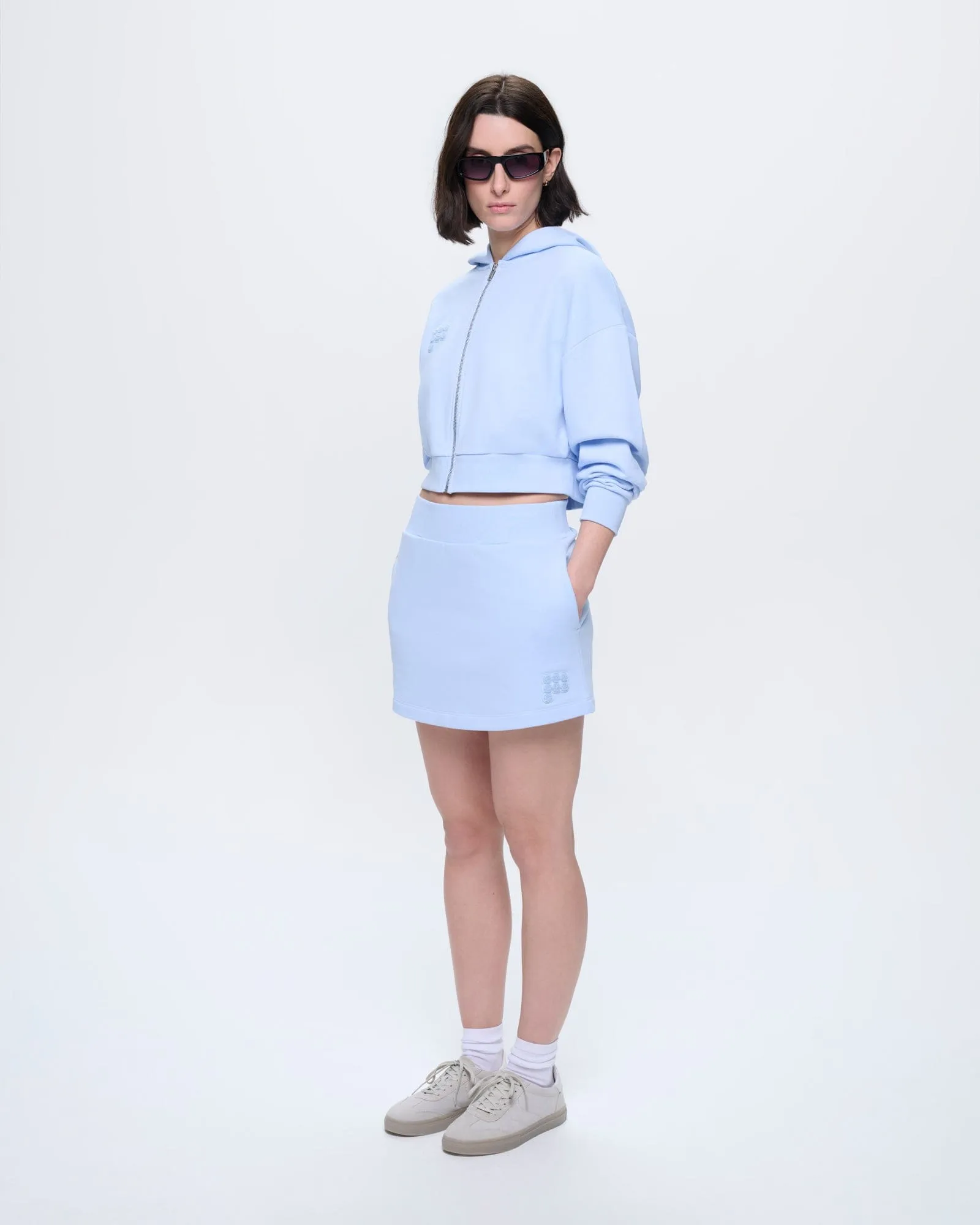 Womens Cotton Skirt—Wildflower Blue sold by Pangaia