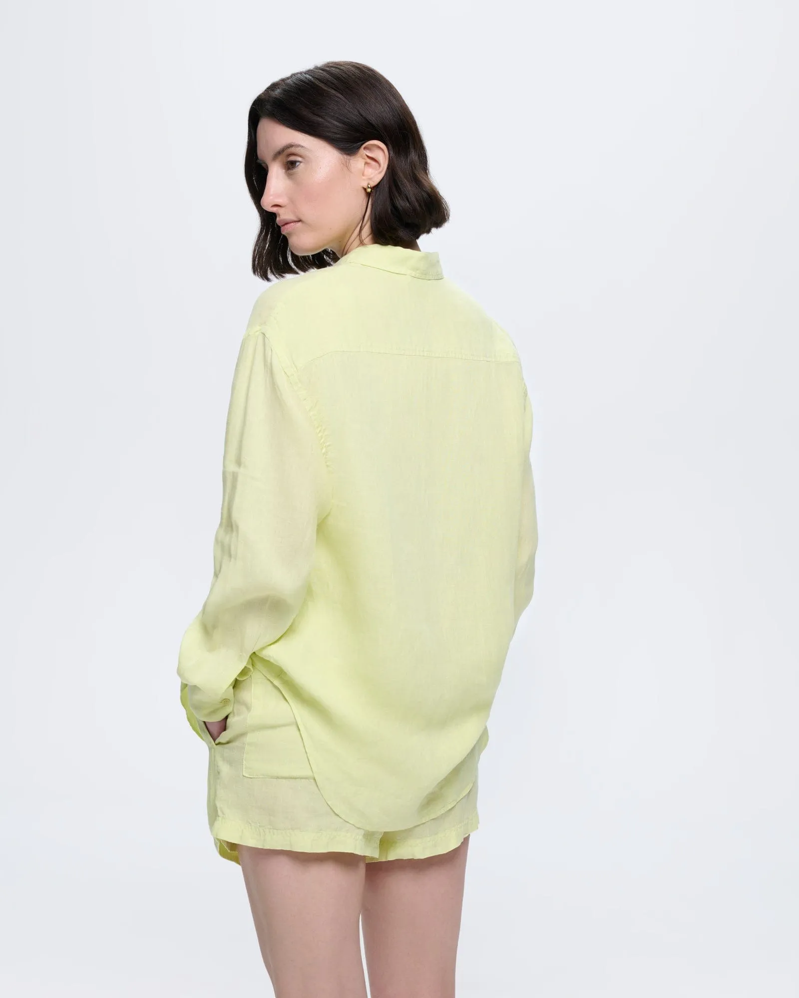 Womens Linen Overshirt—Soft Lime sold by Pangaia product image thumbnail 5