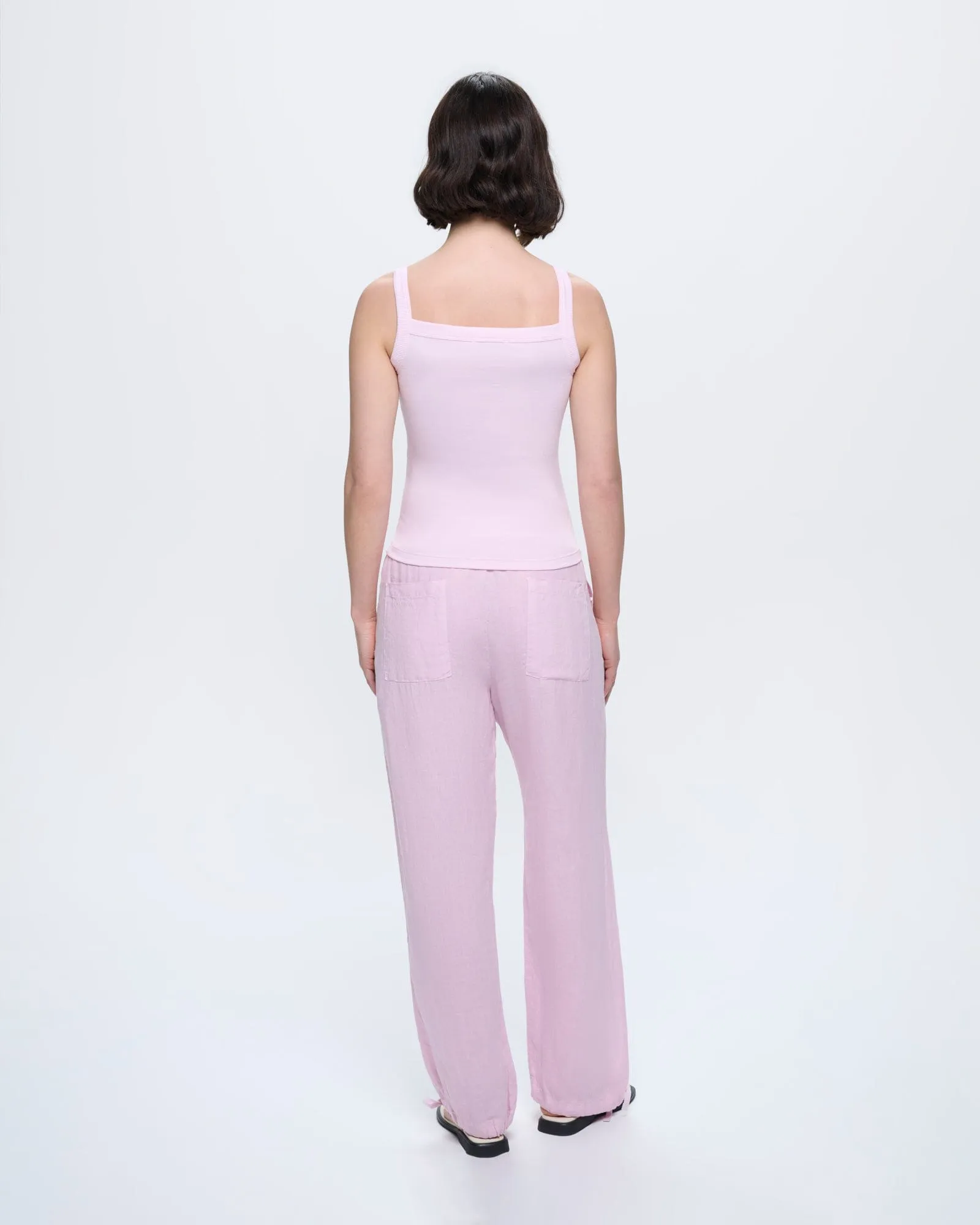 Womens Rib Square Neck Tank Top—Light Lilac sold by Pangaia product image thumbnail 5