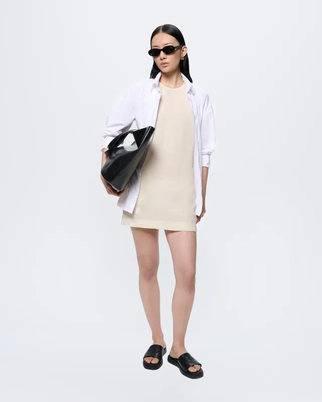 Womens Linen Dress—Bone White made by Pangaia