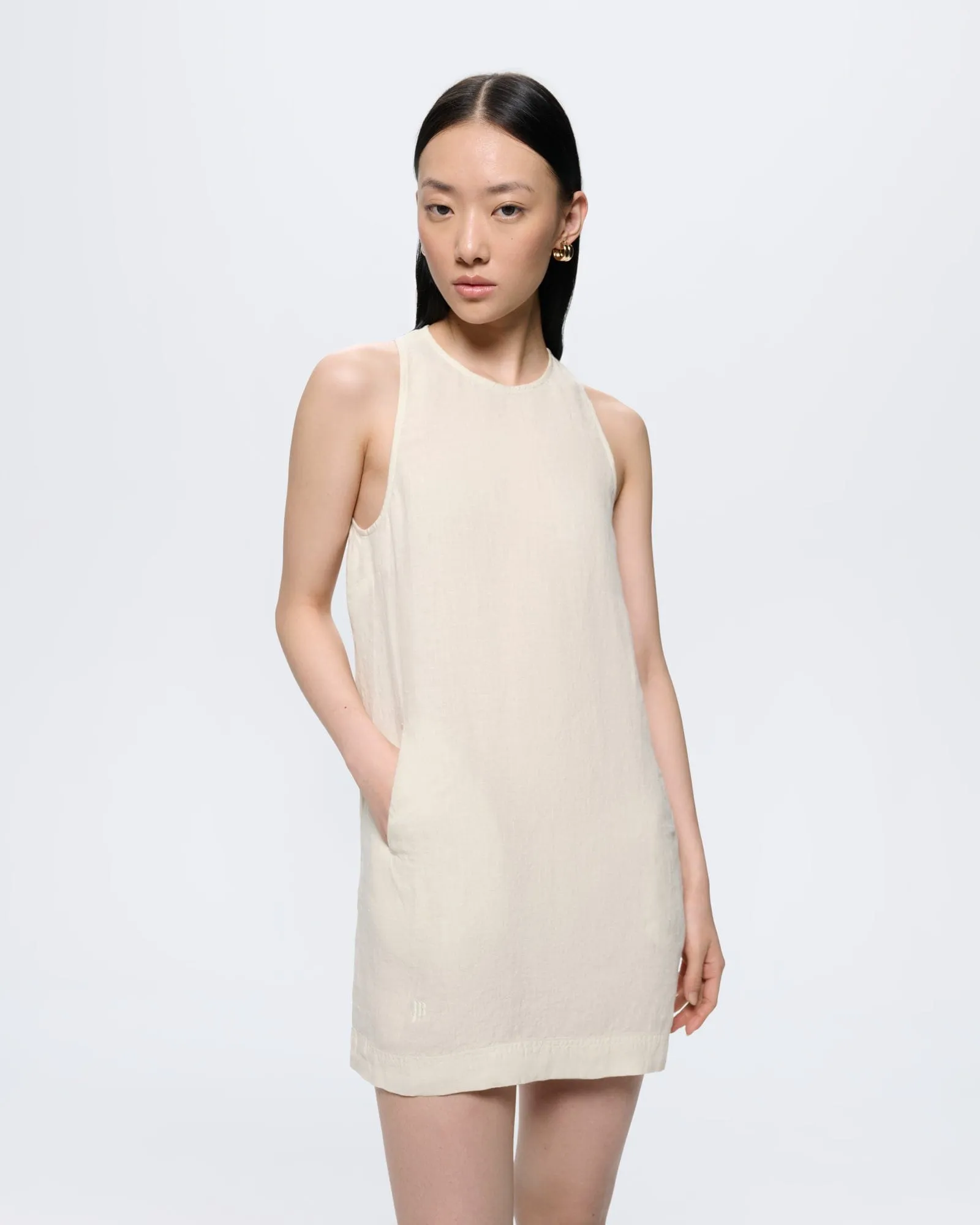 Womens Linen Dress—Bone White sold by Pangaia product image thumbnail 3