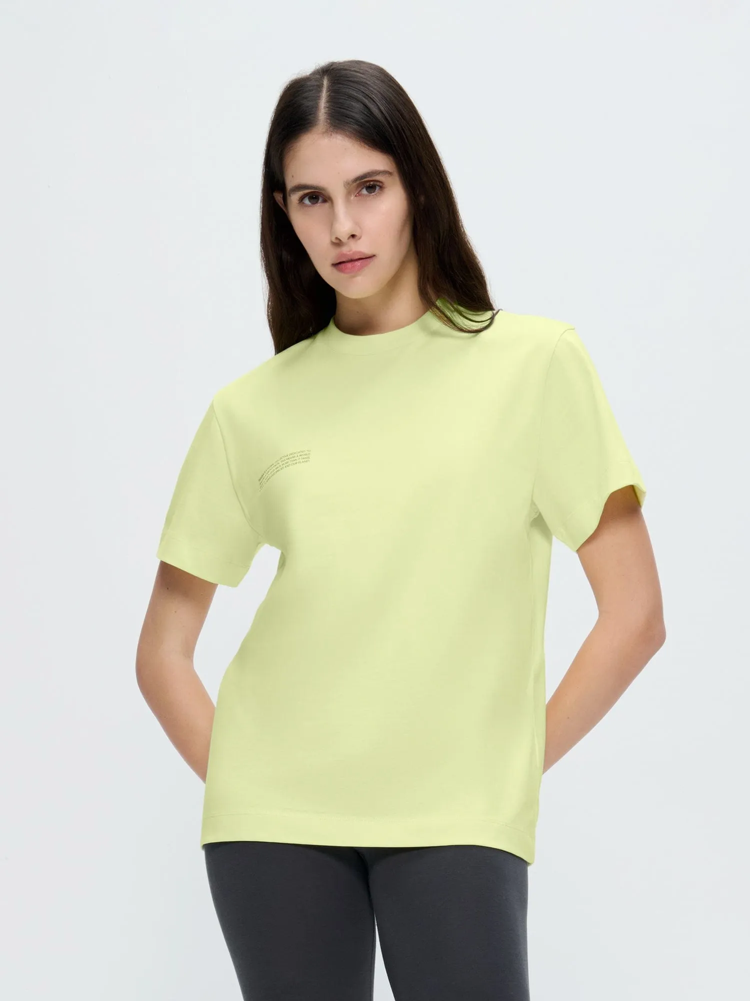 Womens 365 Midweight T-shirt—Soft Lime sold by Pangaia