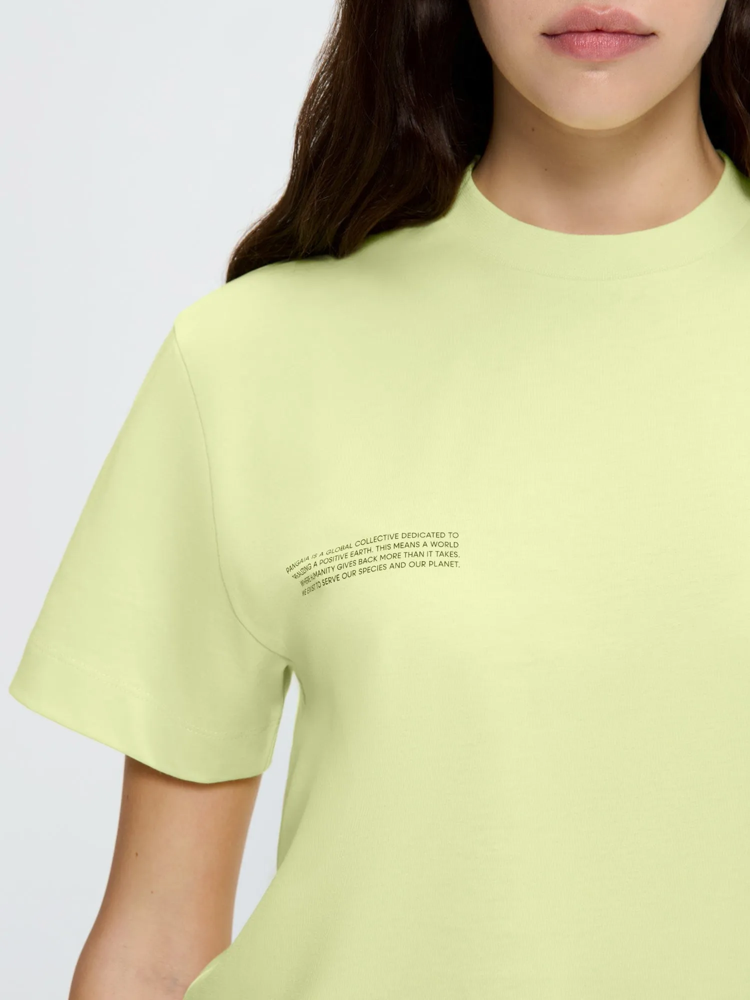 Womens 365 Midweight T-shirt—Soft Lime sold by Pangaia product image thumbnail 4